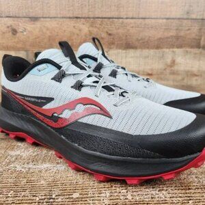 Saucony Peregrine 13, Men Size 14 Trail Running Shoe Vapor/Poppy